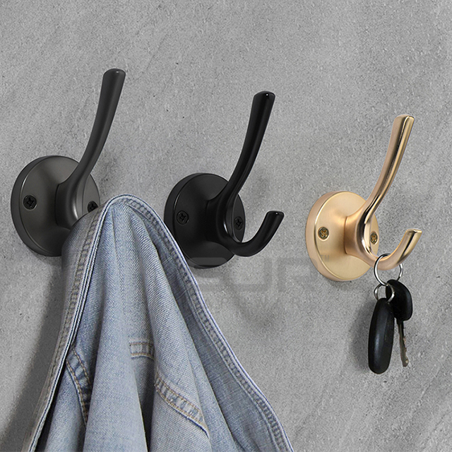  High Quality U Shape Metal Coat Hooks Double Prong 3003