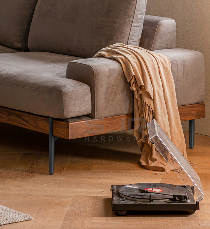 Factory Custom Aluminum Alloy Metal Furniture Cabinet Feet L Shape Foot Square Chrome Iron Steel Gold Sofa Legs 10874