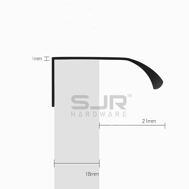 Aluminum Black 1000mm Long Edge Finger Pull Hidden Concealed Furniture Wardrobe Cabinet Drawer Handle10990