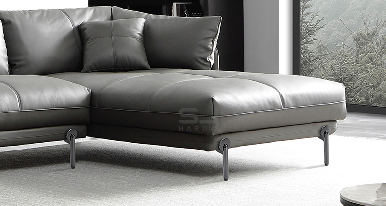 Factory Custom Aluminum Alloy Metal Furniture Cabinet Feet L Shape Foot Square Chrome Iron Steel Gold Sofa Legs 10882