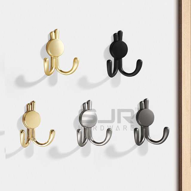 Modern Black Wall Mounted Hanger Hooks Zinc Coat Hooks10266