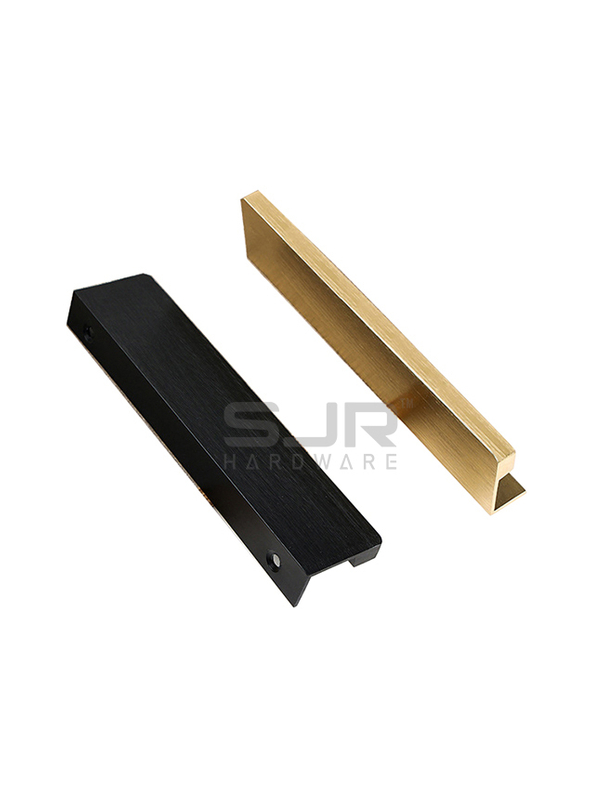 Furniture Drawer Cabinet Handles Kitchen Wardrobe Furniture Edge Pull Handles Aluminum Kitchen Concealed Black Furniture Handle10793