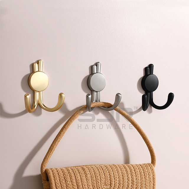 Modern Black Wall Mounted Hanger Hooks Zinc Coat Hooks10266