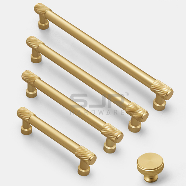 Customization Factory Direct Sell Aluminium Alloy Knurled Texture Cabinet Handle Black Kitchen Cabinet Handle for Furniture 10025
