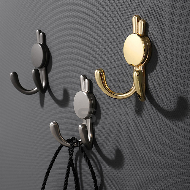 Modern Black Wall Mounted Hanger Hooks Zinc Coat Hooks10266