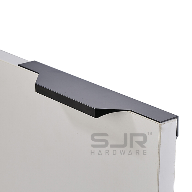 Wardrobe Door Handle Aluminum Alloy Non Perforated Circular Arc Invisible Long Handle Cabinet Edge Sealing Hidden Handle 10009