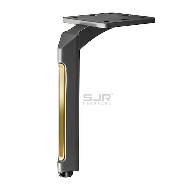 Factory Custom Aluminum Alloy Metal Furniture Cabinet Feet L Shape Foot Square Chrome Iron Steel Gold Sofa Legs 10872