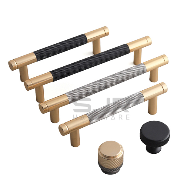 Aluminum Chocolate Brown Knurled Cabinet Handle Button Drawer Knob Kitchen Hardware 807