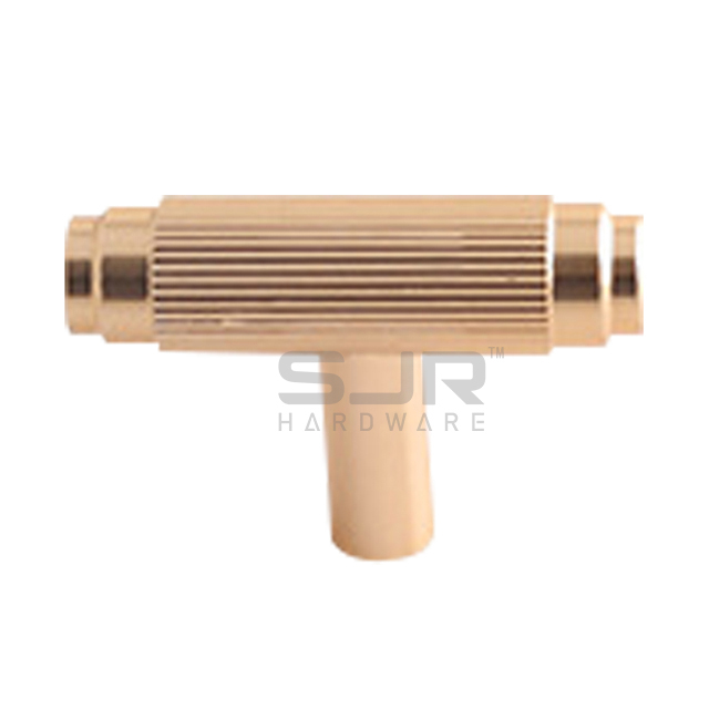 T-shape Solid Furniture Hardware Cabinet Drawer Brass Knurled Handle And Knob Wardrobe Pulls 803