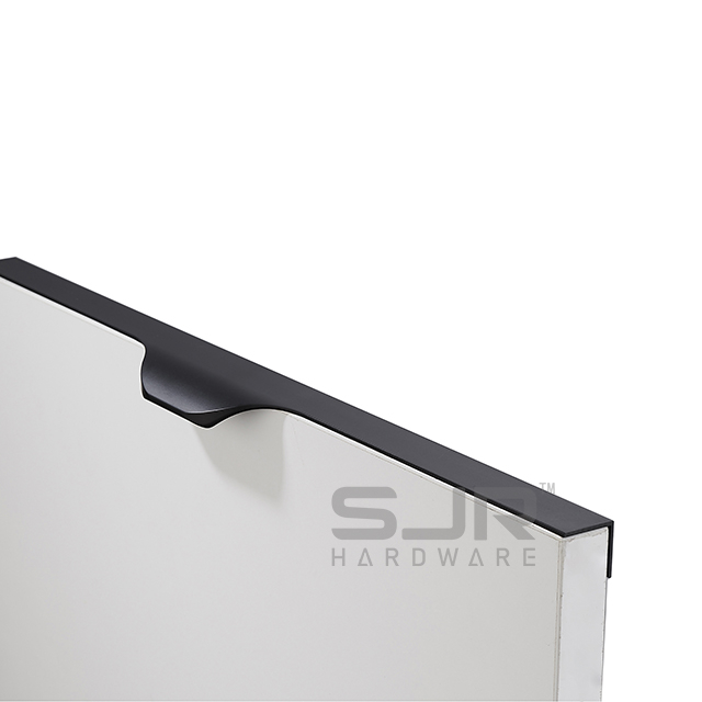 Wardrobe Door Handle Aluminum Alloy Non Perforated Circular Arc Invisible Long Handle Cabinet Edge Sealing Hidden Handle 10011 