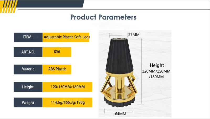 Gold Household Furnitre Plastic Sofa Legs 10883