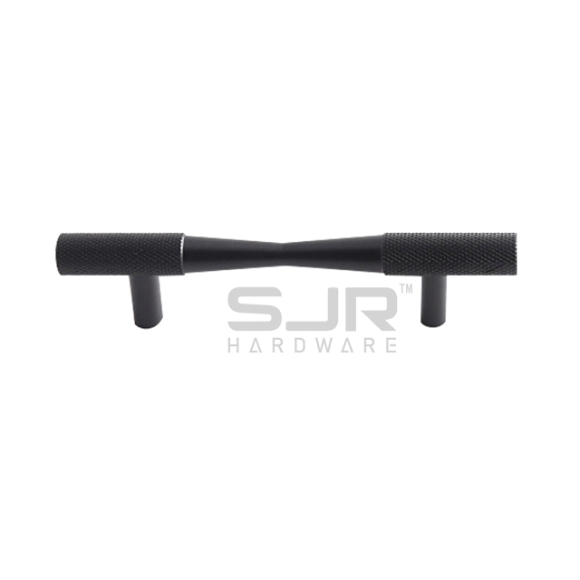 Matt Black Knurled Bar Cabinet Drawer Handles Aluminum Profile 10024