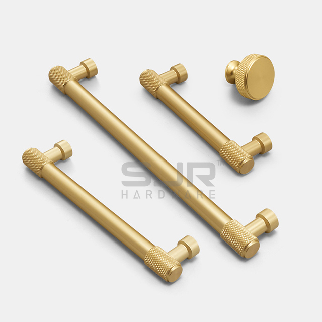 Customization Factory Direct Sell Aluminium Alloy Knurled Texture Cabinet Handle Black Kitchen Cabinet Handle for Furniture 10025