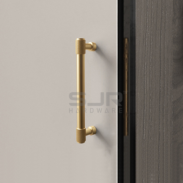 Customization Factory Direct Sell Aluminium Alloy Knurled Texture Cabinet Handle Black Kitchen Cabinet Handle for Furniture 10025