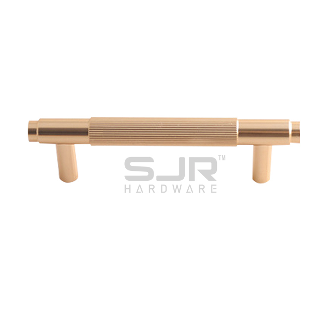 T-shape Solid Furniture Hardware Cabinet Drawer Brass Knurled Handle And Knob Wardrobe Pulls 803
