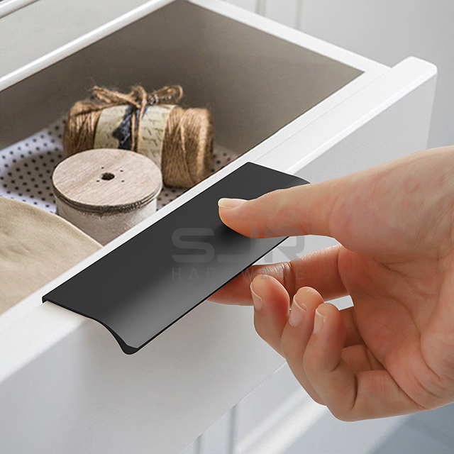 Aluminum Profile Furniture Handle Concealed Edge Pulls L Shape Cabinet Handle 990