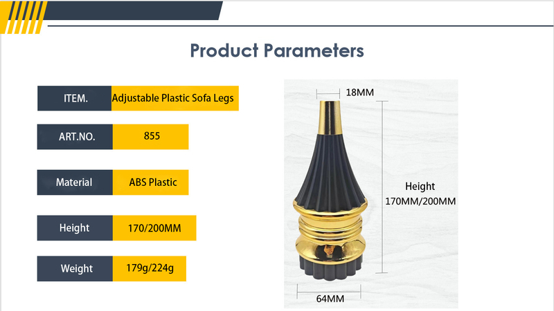 Factory Supplier Gold Black Plastic Furniture Legs 10884