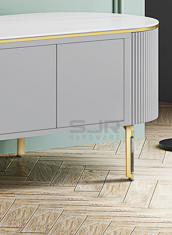 Factory Custom Aluminum Alloy Metal Furniture Cabinet Feet L Shape Foot Square Chrome Iron Steel Gold Sofa Legs 10872