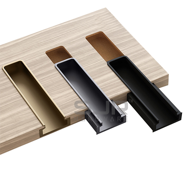 Rectangular Recessed Sliding Kitchen Closet Wardrobe Handles 10799