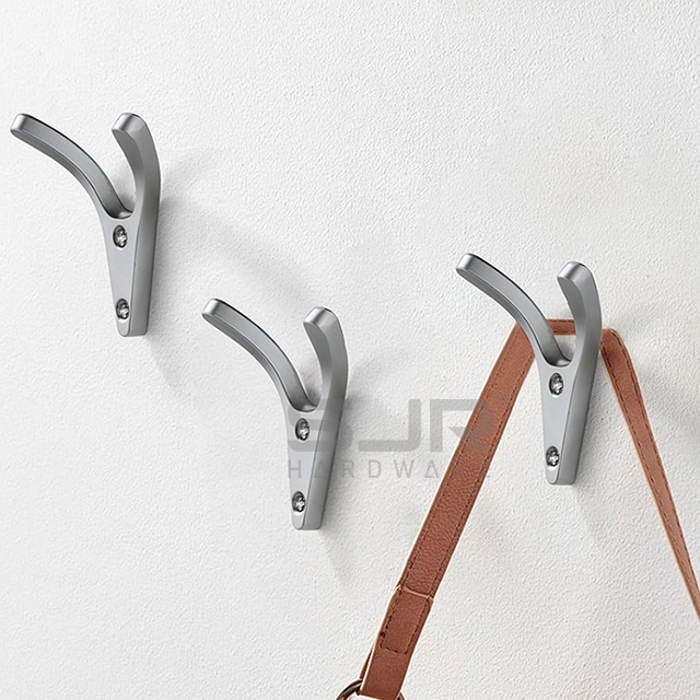 High Quality Wall Mount Double Hooks Wardrobe Wall Coat Hooks 3002